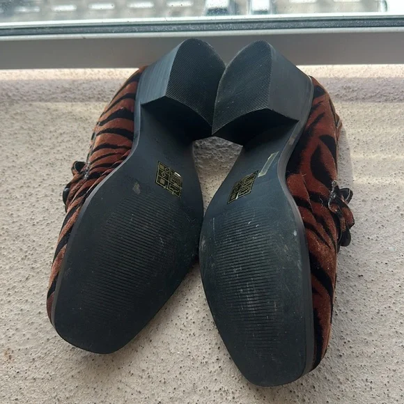 Brown and Black Zebra Print Loafers - Picture 8 of 9